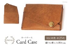 カードケース キャメル [FUCHA 石川県 志賀町 CJ5007-d] Card Case  イタリアンレザー プエブロレザー ハンドメイド 手縫い 革製品 本革 名刺入れ