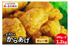 唐揚げ 冷凍 レンジで簡単 胸肉 カレー味 200g×6p 計1.2kg [からあげ専門店おっSAMA 石川県 宝達志水町 38600806] から揚げ からあげ むね肉 レンジ 下味 揚げない 国産