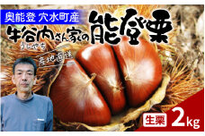 【先行予約】牛谷内農園の能登栗 2kg ～低温熟成させたあま～い能登栗～【2025年9月中旬より順次発送】/ 能登半島 奥能登 くり 生栗 マロン 和栗 焼き栗 栗ごはん 焼き栗 国産 果物