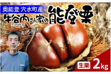 【先行予約】牛谷内農園の能登栗 2kg ～低温熟成させたあま～い能登栗～【2025年9月中旬より順次発送】/ 能登半島 奥能登 くり 生栗 マロン 和栗 焼き栗 栗ごはん 焼き栗 国産 果物