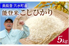 【令和7年産 先行予約】奥能登 穴水産 こしひかり 5kg【2025年10月以降順次発送】 /  新米 5kg 無洗米 減農薬 令和7年産 奥能登 能登半島 コシヒカリ 白米 こめ コメ 送料無料