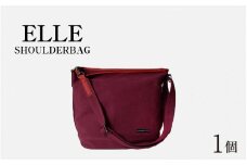 ELLE - SHOULDERBAG ワイン【 おしゃれ 肩かけ 綿 牛革 トートバッグ ショルダーバッグ 国産】[E-042023]
