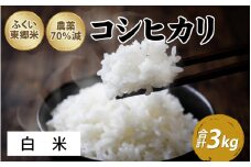 【先行予約】令和7年産 ふくい東郷米 特別栽培米 農薬70％減 コシヒカリ 3kg【白米】[A-020007_01]