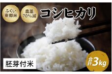 【先行予約】令和7年産 ふくい東郷米 特別栽培米 農薬70％減 コシヒカリ 3kg【胚芽付米】[A-020007_03]