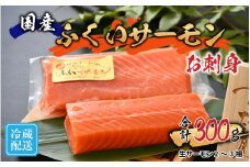 【先行予約】 国産 生サーモン お刺身 ふくいサーモン（柵）300g【2024年4月下旬より順次発送】【柵どり 冷蔵配送 低脂肪 低カロリー 希少 期間限定】[A-065017]