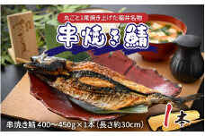 丸ごと1尾焼き上げた福井名物 串焼き鯖 1本 【半夏生 高栄養 スタミナ食 焼サバ 丸ごと 福井名物 冷凍配送 郷土料理 ローカルフード 伝統食】 [A-065025]