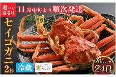 【先行予約】[到着日指定可]蟹好きにおすすめ！老舗カニ専門店の「セイコガニ大サイズ（200～240g）2杯」【11月中旬より順次発送】[C-085027]