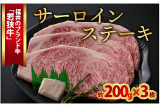 若狭牛サーロインステーキ 約200g×3枚【 若狭牛 ステーキ サーロイン 国産 牛肉 】[C-015014]