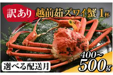 【先行予約】[到着日指定可]【訳あり】蟹好きが唸る老舗カニ料理店の越前茹ズワイ蟹　ミニ(400～500g) 1杯【11月中旬より順次発送】 [D-085035] / 福井県 福井 オス 雄 ズワイガニ ボイル 冷蔵 越前ガニ 越前がに 越前カニ ずわいがに ずわい蟹 かに カニ 蟹 指定 茹で すがた 姿