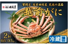 【先行予約】【蟹問屋 越前田村屋 究極の逸品】越前がに（ズワイ） 0.6-0.7kg 2杯セット [K-029011]