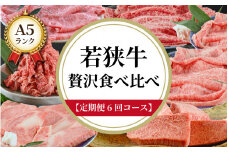 【定期便6回コース】　若狭牛　A5ランク贅沢食べ比べ定期便【鍋 a5 高級 霜降 黒毛和牛 サシ 生肉 老舗 しゃぶしゃぶ専門店 冷蔵配送 国産】[P-037012]