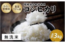 令和6年産 ふくい東郷米 特別栽培米 農薬70％減 コシヒカリ 3kg【無洗米】[A-020018_04]