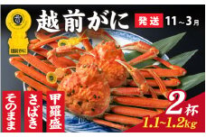 【先行予約】選べる！美味しさ直送【成前特選】越前かに（1.1kg～1.2kg）×2杯【11月～3月発送】姿  [P-028061_06]