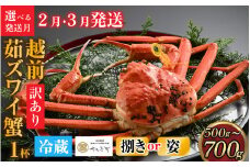 【先行予約】[捌き済選択可][到着日指定可]【訳あり】蟹好きが唸る老舗カニ料理店の越前茹ズワイ蟹 小サイズ(500g～700g)　＜2月、3月発送分＞【2月上旬より順次発送】捌き [E-085028_08]