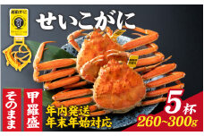  【先行予約】選べる！美味しさ直送【成前特選】せいこがに（260g～300g）×5杯 姿【年内発送・年末年始対応】 /  正月【L-028030_06】