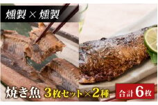 【燻製×燻製】丸ごと骨まで食べられる焼き魚 3枚セット×2種 [A-088023_03_03]