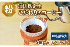 【中細挽き】【珈琲鑑定士が選ぶ】スペシャルティコーヒー豆 5種類飲み比べセット【500g コーヒー 珈琲 コーヒー豆 飲み比べ  稀少豆】 [A-043004_03]