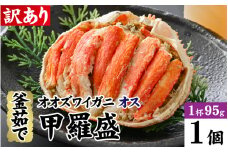 【訳あり】釜茹で　蟹好き集まれ！オオズワイガニオス 甲羅盛 【甲羅盛95g前後 】/ 甲羅盛 かに オオズワイガニ 専門店 冷凍 配送 手軽 かに酢 訳あり 国産 甲羅盛り 冷凍 蟹 [A-096018]