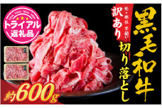 【トライアル返礼品】訳あり・不揃い 黒毛和牛 切り落とし肉 約600g [A-121005] / ギフト 肉 黒毛和牛 国産牛 肉ギフト 焼肉 母の日 プレゼント 牛肉 おせち 国産 送料無料 父の日