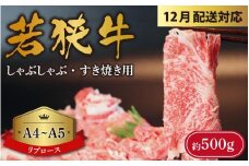 【先行予約 年末特集】A4～A5ランク 若狭牛 しゃぶしゃぶ・すき焼き用（リブロース） 約500g  [B-066009_sp] / 福井市 国産 牛肉 ブランド牛 ギフト 福井県 黒毛和牛 牛肉 ロース お肉 和牛 ギフト 食べ物 お取り寄せ グルメ お祝い 肉 内祝い