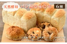 [031-a001] 天然酵母パン詰め合わせセット(6種6個) 山高食パン(牛乳・卵・オイル不使用、アレルギー対応) 玄米食パン くるみパン ベーグル(くるみ いちじく クランベリー各1個)