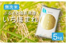 [051-a004] 令和６年度産 無洗米 ふるさと福井県産 いちほまれ 精米 5kg （無地のし対応可）【米 お取り寄せ ギフト 贈り物 お中元 プレゼント】