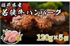 [002-a001] 福井県産 若狭牛 ハンバーグ 5個 極上の味！【国産 牛肉 黒毛和牛 和牛 冷凍】