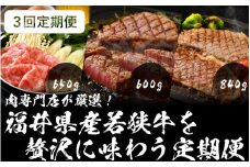 [002-j001] 定期便 ≪3ヶ月連続お届け≫肉専門店が厳選！福井県産 若狭牛を贅沢に味わう定期便【 すき焼き ステーキ 黒毛和牛 和牛 赤身 冷凍 お取り寄せ グルメ 】