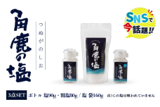 角鹿の塩  ギフト3点セット（塩×2・粗塩×1）【敦賀 塩 しお 粗塩 天然塩 天日塩 釜炊き 調味料 ミネラル お中元 お歳暮 ギフト 贈り物 プレゼント】[080-a003] 