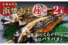 【越前若狭名物】丸ごと浜焼きさば 2本入り 肉厚食べ応え抜群！＜数量限定＞【魚介類 鯖 焼き鯖 さば おつまみ 酒の肴 冷蔵 ご当地グルメ ギフト 贈り物】[007-a003_A] 