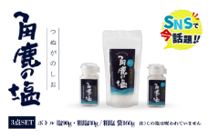 角鹿の塩  ギフト3点セット（塩×1・粗塩×2）【敦賀 塩 しお 粗塩 天然塩 天日塩 釜炊き 調味料 ミネラル お中元 お歳暮 ギフト 贈り物 プレゼント】[080-a004] 