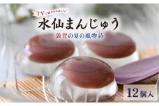 ★TV番組で紹介された★＜夏季限定＞ 敦賀の夏の風物詩 水仙まんじゅう 2箱（1箱6個入り）【水まんじゅう 冷菓 冷菓子 和菓子 お菓子 おやつ ひんやり デザート スイーツ まんじゅう 饅頭 こしあん 餡 お取り寄せ 贈り物 ギフト お中元 土産】[009-a214] 