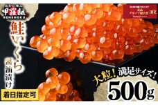 大粒 鮭いくら 醤油漬け 500g 着日指定可能【甲羅組 いくら イクラ さけいくら 魚卵 海鮮】[024-a055]