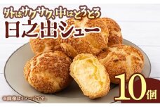 [009-a021] 小堀日之出堂 日之出シュー 10個入り【シュークリーム クッキーシュー クッキーシュークリーム 洋菓子】
