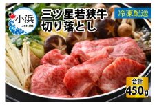 三ツ星 若狭牛 切り落とし 450g｜牛肉 焼肉 しゃぶしゃぶ すき焼き すき焼き肉 若狭牛 肉 肉セット 肉うどん 冷凍 450g ブランド牛 切り落とし 牛丼 炒め物 三ツ星牛 三ツ星 ギフト 贈答 国産 和牛 すき焼き用牛肉 国産牛  【配送不可地域：北海道・沖縄・離島】  [BFAP001] 