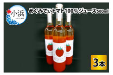 めぐみでぃトマト100%ジュース　500ml×3本　若狭の恵 小浜市 / 若狭の恵  [BFAG002]