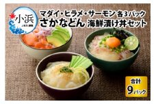 【先行予約】さかなどん　3種(マダイ・ヒラメ・サーモン)×3セット　海鮮漬け丼セット 【2025年6月以降順次発送】  【配送不可地域：北海道・沖縄・離島】  [BFAA081] 