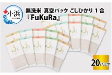 【令和6年産】無洗米 真空 パック こしひかり 1合 20パック 『FuKuRa』 小浜市 / シマダ農園 [BFAV008]