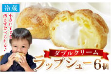 シュークリーム ダブルクリーム ラップシュー 6個入り おやつ スイーツ 洋菓子【配送不可地域：北海道、北東北（秋田、青森、岩手）、九州、沖縄、離島】  [BFBF001] 