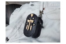 ゴルフボールケース 2個入り（ブラック）【本革 牛革 ゴルフ ゴルフボール ゴルフ用品 ゴルフボールケース ケース おしゃれ オリジナル レザー職人 手縫い フウネレザーファクトリー】 [BFAJ102]