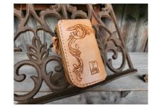 ミニウォレット-Pocket-（カットワーク）　【本革 牛革 財布 ミニ財布  サイフ 手縫い 雑貨 おしゃれ オリジナル レザー職人 手縫い フウネレザーファクトリー】 [BFAJ120]