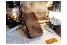 ウォレット BB（ブラウン）　【本革 牛革 財布 ミニ財布  サイフ 手縫い 雑貨 おしゃれ オリジナル レザー職人 手縫い フウネレザーファクトリー】 [BFAJ122]