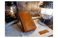 ウォレット BB（ライトブラウン）　【本革 牛革 財布 ミニ財布  サイフ 手縫い 雑貨 おしゃれ オリジナル レザー職人 手縫い フウネレザーファクトリー】 [BFAJ123]