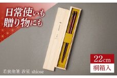 若狭塗箸 汐星 shiose 22cm (G-90627) 食洗器対応 / 箸 塗り箸 福井県 小浜市 / マツ勘 [BFBB022]