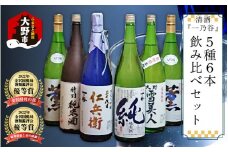 奥越前大野 日本酒 清酒『一乃谷』5種6本飲み比べセット 1.8L × 6本