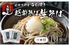 【そばランキング一位を獲得 内田製麺の生そば】 越前そば 10食入り 冷凍保存も可能で美味しさ長持ち