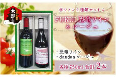 FUKUI 恐竜ワイン&ルージュ 750ml×2本 計1500ml　[B-021003]
