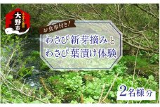 【食事付き】わさび新芽摘みとわさび葉漬け体験（2名様分）