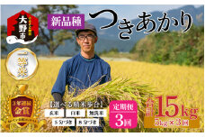 【令和6年産】【3ヶ月定期便】越前大野産 一等米 帰山農園の「つきあかり」5kg 8分づき 