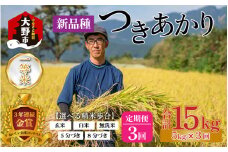 【令和6年産】【3ヶ月定期便】越前大野産 一等米 帰山農園の「つきあかり」5kg 無洗米  